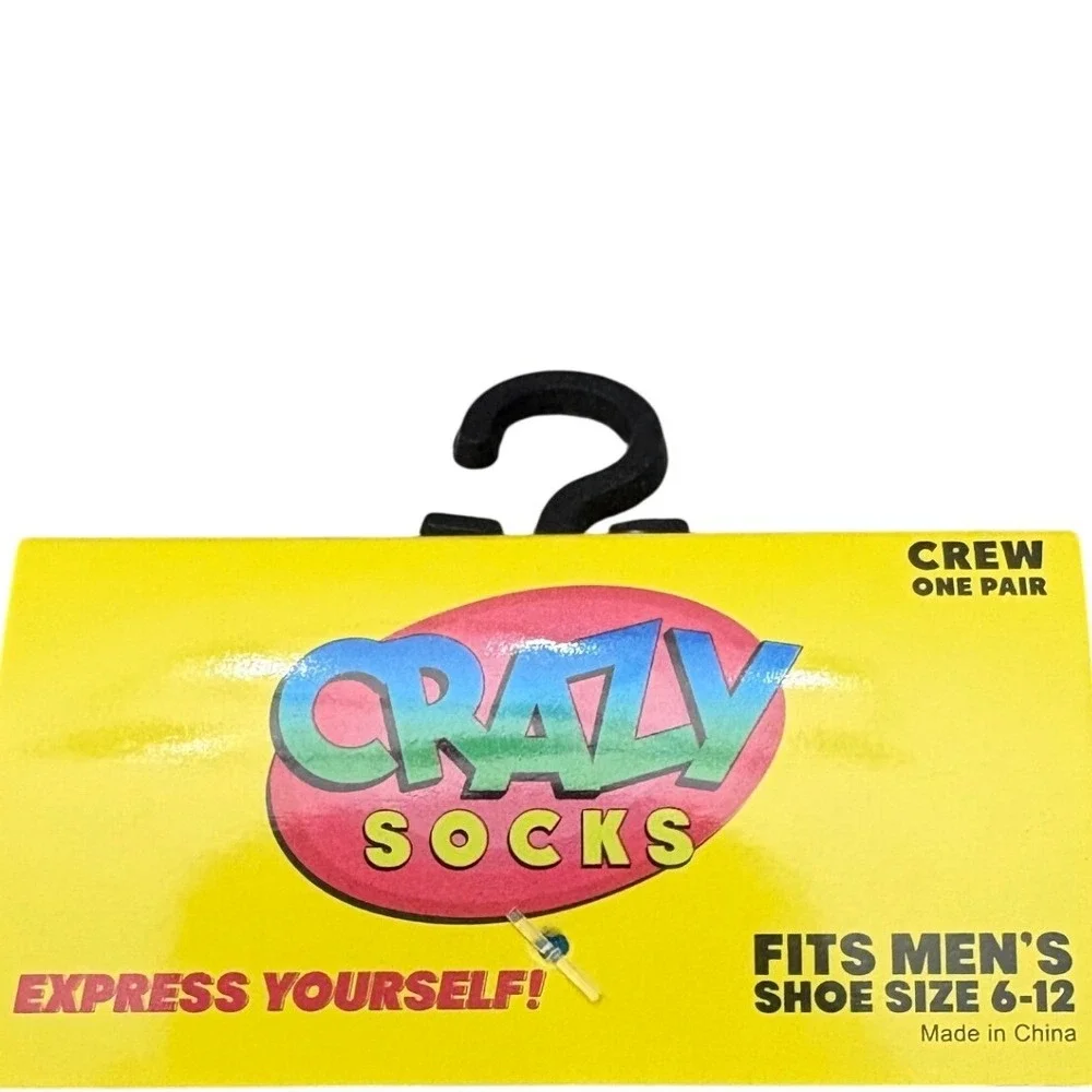 NWT Crazy Socks Mens Ping Pong Table Tennis Novelty Crew Socks New Size 6-12